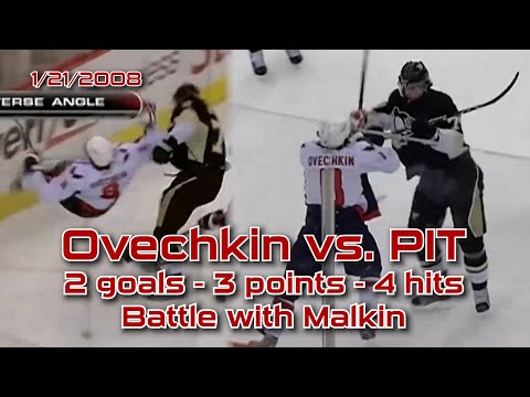 Ovechkin's Showdown With Evgeni Malkin (1/21/2008)