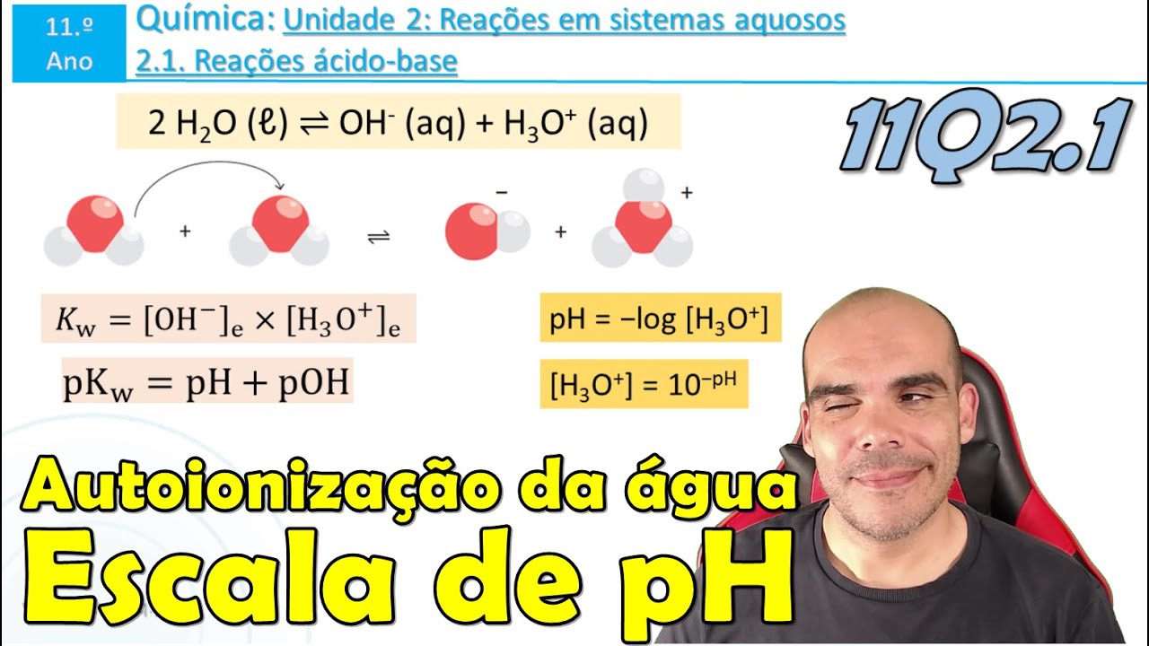 Autoionização da água, Kw | Escala de pH | pH e pOH | 11Q2.1.