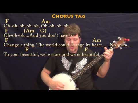 Scars to Your Beautiful (Alessia Cara) Banjo Cover Lesson with Chords/Lyrics