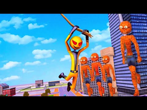 Amazing Spider Stickman Rope Hero Miami Crime City Rescue Battle Mission Android Gameplay