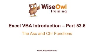 Excel VBA Introduction Part 53.6 - The Asc and Chr Functions