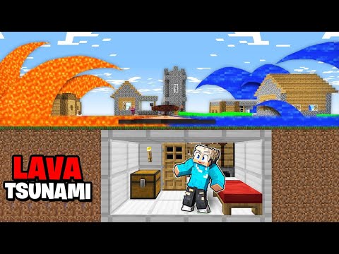 LAVA TSUNAMI vs WASSER TSUNAMI vs LUMIS UNTERGRUND BUNKER in Minecraft !!