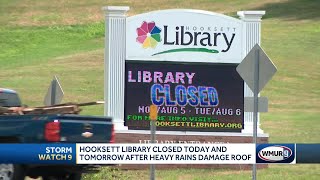 Hooksett Library closed Monday and Tuesday after heavy rains damage roof