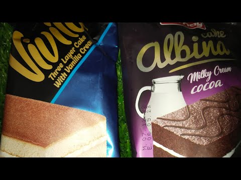 ASMR opening video |Albina milky creamy cocoa cake 🍰 vs Vivita 3 layer vanilla cake 🍰 asmr