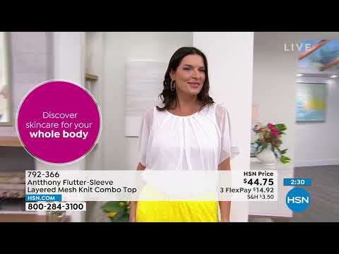 Antthony FlutterSleeve Layered Mesh Knit Combo Top