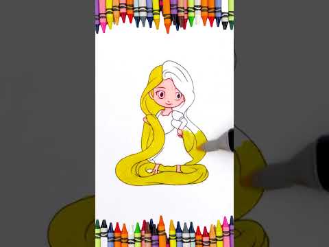 Coloriage RAIPONCE - DISNEY 👸 Abonne toi et like pr + de vidéos, c'est gratuit et ça fait plaisir 🤗