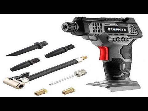 GRAPHITE kompresorius akumuliatorinis Energy+ 18V, be akumuliatoriaus ir kroviklio video