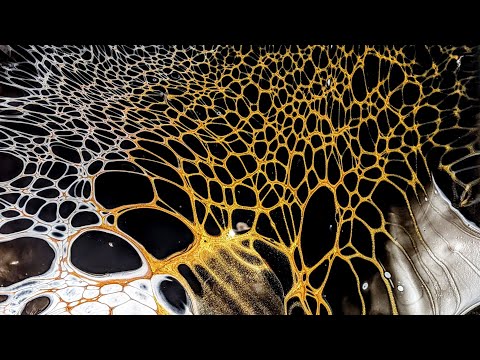 Acrylic Fluid Art ~ Gorgeous Gold Lacing #tlp #boomgelstain #bloomswipe