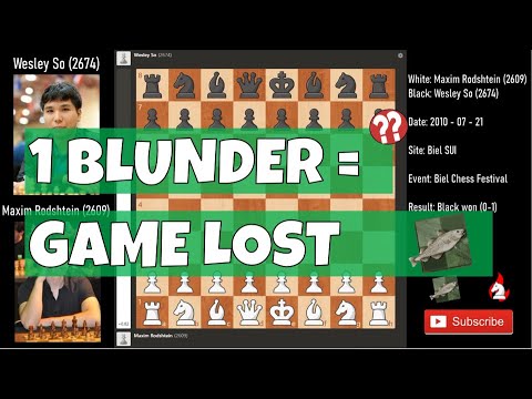 1 Blunder = Game Lost | Maxim Rodshtein vs Wesley So analyzed by Stockfish | 2010