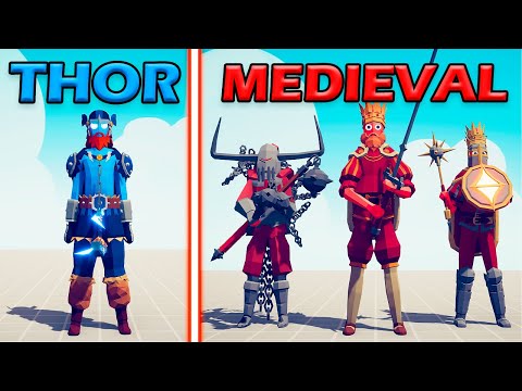 THOR TEAM vs MEGA MEDIEVAL TEAM - Totally Accurate Battle Simulator | TABS