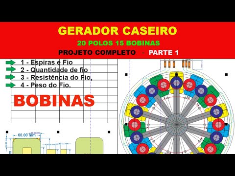 GERADOR CASEIRO - 15 BOBINAS 20 POLOS,  COMO DEFINIR A BOBINA - PARTE 1 -