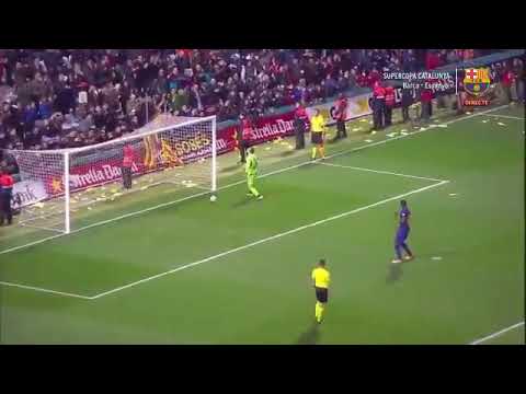 Yerry Mina dance after penalty shoot vs Espanyol