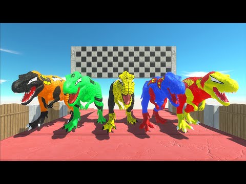 Spino Run Away The Giant Mouth Trex - Jurassic World Evolution 2 - Animal Revolt Battle Simulator