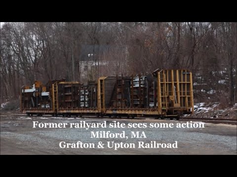 Dormant railroad yard site back in use - Grafton & Upton Railroad - Milford, MA - 3/1/2023