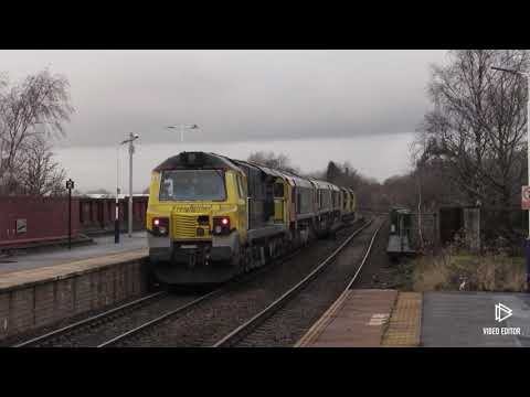 Freightliner Convoy. 70002, 70007, 66519, 66617, 66610, 70015 Hope - Crewe B.H @ Hyde Ctrl 12/12/20