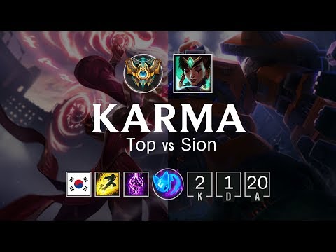 Karma Top vs Sion - KR Challenger Patch 8.7