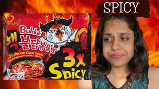 Trying Samyang 3x Spicy Ramen with my boyfriend and camera women -  I cried | So Saute