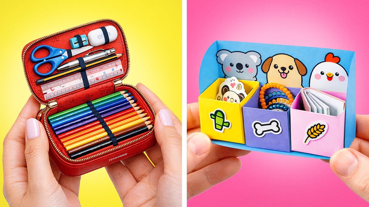 💖 MINI SCHOOL STATIONERY 🎒 Back to School Supplies & DIY Crafts