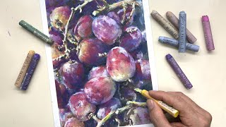 오일파스텔 / 포도 그리기 (스케치 유형)