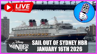 Disney Wonder Live Stream: Sail Out of Sydney Harbour January 16th 2026