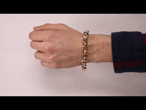 BL17 - Solid 9ct Gold Textured Belcher Bracelet -12.5mm