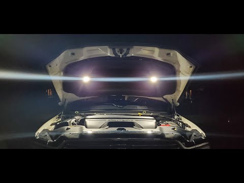 Installing the KC HiLiTES 355 Cyclone LED 2-Light Under Hood Wiring Kit on a 2019 Ram 3500.