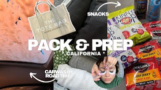 PACK & PREP w/ me for vacation in California (lashes, outfits, roadtrip) Las Vegas to Los Angeles