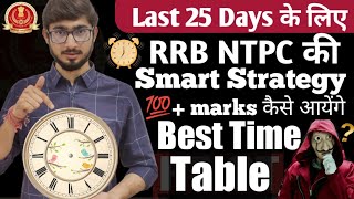 RRB NTPC CBT-2 का Time Table for last 25 Days || 100+ marks लाने का अचूक Study Plan for NTPC CBT-2