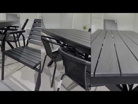 Миниатюра изображения товара Стол садовый AksHome Florence 160x80x77 (сталь черная/черный)