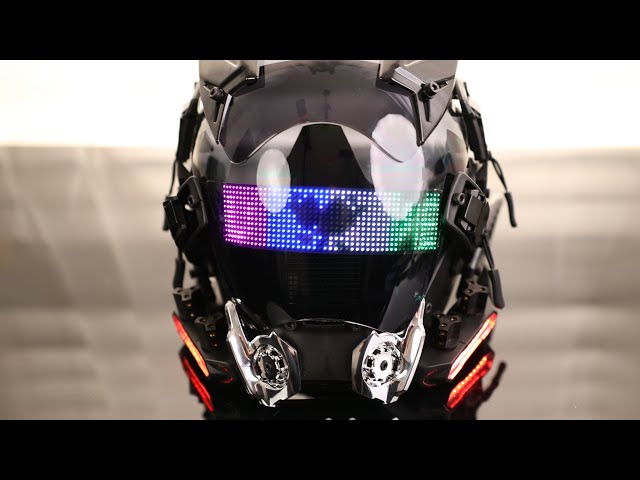 Vídeo relacionado con Marikito Máscara punk para hombre, casco futurista, diseño de fantasma de cuatro columnas, máscara de cosplay de Halloween, perfecta para carnaval, fiestas y celebraciones