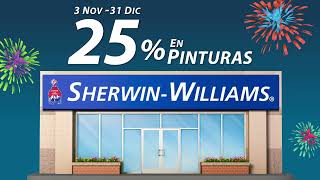 Descuento del 25% en pinturas Sherwin-Williams