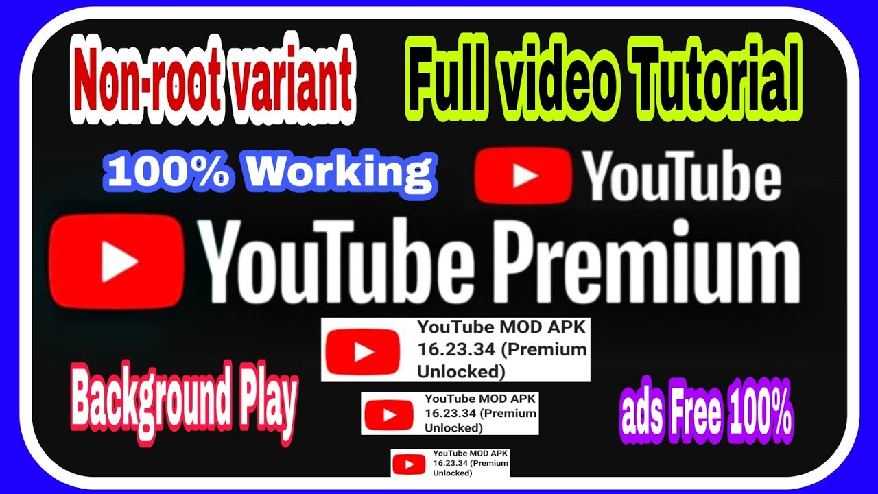 YouTube Premium Version APK  (Background Play/AD-Block/Many Features) Download free Non root/root