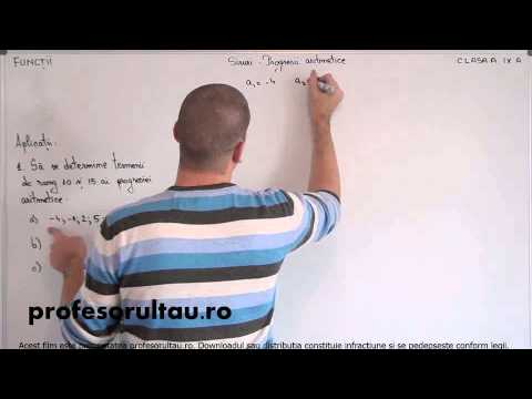 14   cls9   Functii   siruri   progresii aritmetice   aplicatii   partea 1 - profesorultau.ro
