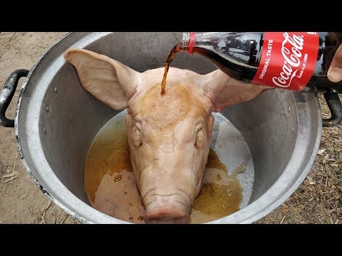 Roasted Pig Head with Palm Sugar / Pig's Head Cooking Recipe