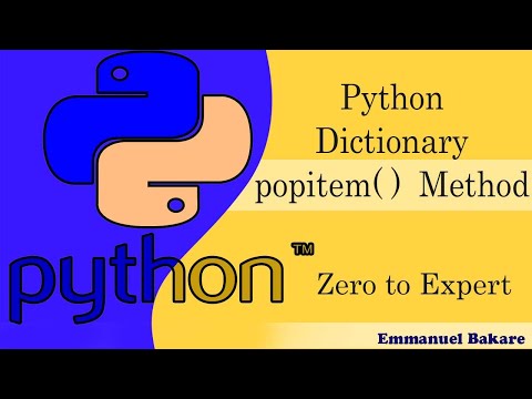 39 Python Dictionary Popitem Method