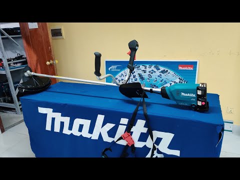 Makita DUR192LZ Akumuliatorinė žoliapjovė/trimeris, 18V, bešepetėlinis, 2-greičiai, 300mm, 460W, 3,4kg Be akumuliatorių ir kroviklio video