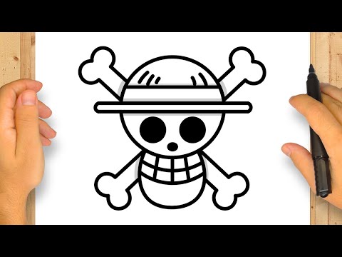 WIE ZEICHNET MAN ONE PIECE LOGO | Ruffys Schädel | Schritt für Schritt Simpel und Einfach