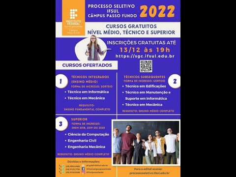 Processo seletivo 2022/1 (Cursos Integrados)