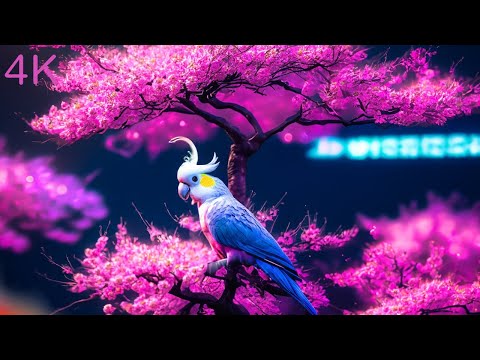 Macaw Parrots 4K - Relaxing Music With Colorful Birds In The Rainforest