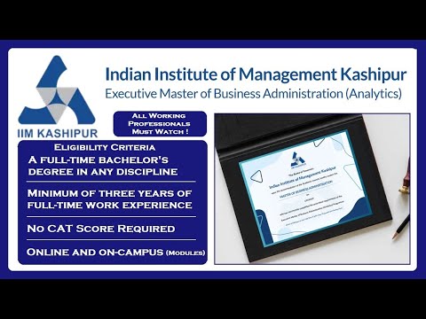 IIM Kashipur Executive MBA in Analytics for Working Professionals. (watch at 1.5x Speed)