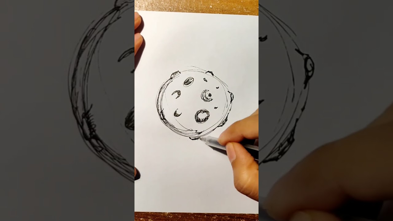 Drawing an asteroid in 10 seconds🕒🌌🪨🚀| quick sketch✏️|speed art⏩| #shorts