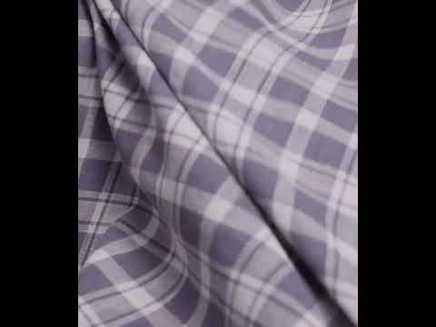 Check Dusty Purple Pure Cotton 104 GSM Handwoven Fabric — video