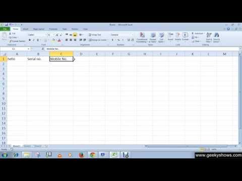 Microsoft Office Excel 2010 Drag and Drop