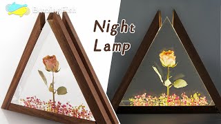 🌹 Pink Roses & Amazing Epoxy Resin Night Lamp / Resin ART 🌹