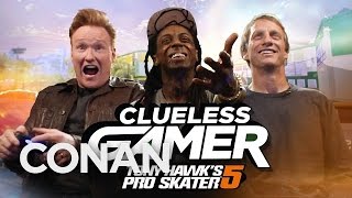Clueless Gamer: "Tony Hawk's Pro Skater 5" With Tony Hawk & Lil Wayne  - CONAN on TBS