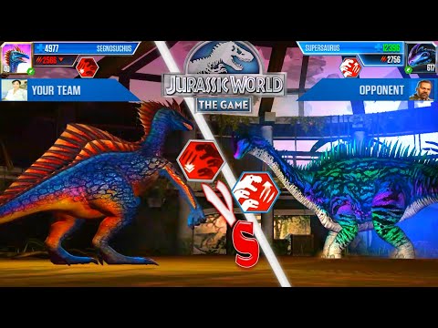 SEGNOSUCHUS vs SUPERSAURUS - SUPER MODs - JURASSIC WORLD THE GAME