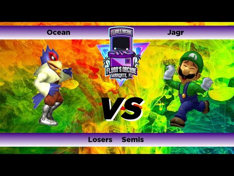 Flynn's Arcade 053 Losers Semis - Ocean (Falco) Vs Jagr (Luigi) SSBM Melee Tournament