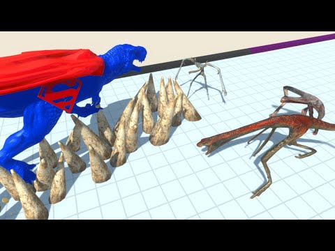 Superman T-Rex Scary Stickman Run - Animal Revolt Battle Simulator