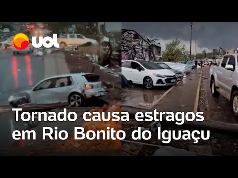 Tornado atinge Rio Bonito do Iguaçu (PR) e causa estragos no município; veja vídeos