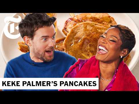 Keke Palmer Teaches Jack Whitehall How to Make Her Sweet Potato Pancakes | NYT Cooking